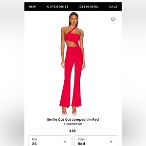 Revolve superdown red jumpsuit worn once